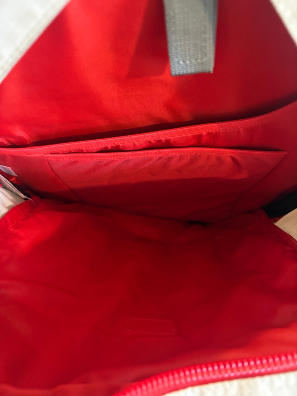 The North Face Gray, Black and Red Men’s Backpack with Front Bungee - Picture 5 of 6